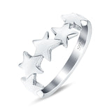 Stars Sideways Plain Ring Oxidized Band Solid 925 Sterling Silver