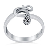 Snake Ring Oxidized Band Solid 925 Sterling Silver Thumb Ring (14mm)