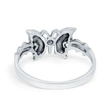 Sterling Silver Twisted Shank Butterfly Ring Band Round 925 Sterling Silver
