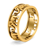 Elephant Ring Oxidized Band Solid 925 Sterling Silver Thumb Ring (7mm)