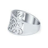 Sterling Silver Filigree Butterfly Ring Band Round 925 Sterling Silver