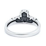 Oxidized Claddagh Promise Ring Celtic Heart Solid 925 Sterling Silver (9mm)