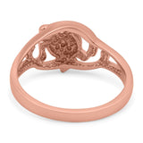 Turtle Ring Oxidized Band Solid 925 Sterling Silver Thumb Ring (10mm)