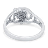 Turtle Ring Oxidized Band Solid 925 Sterling Silver Thumb Ring (10mm)