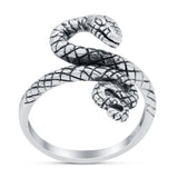 Snake Ring Oxidized Band Solid 925 Sterling Silver Thumb Ring (17mm)