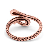 Snake Ring Oxidized Band Solid 925 Sterling Silver (17mm)