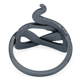 Snake Ring Oxidized Band Solid 925 Sterling Silver (22mm)