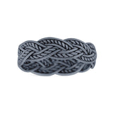 Rope Braided Ring Oxidized Band Solid 925 Sterling Silver Thumb Ring (6mm)