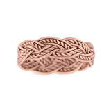 Rope Braided Ring Oxidized Band Solid 925 Sterling Silver Thumb Ring (6mm)