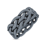 Infinity Braided Style Oxidized Band Solid 925 Sterling Silver 8mm(0.31)