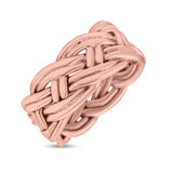 Rope Celtic Woven Knot Infinity Braided Style New Design Oxidized Band 925 Sterling Silver Thumb Ring 8mm(0.31)