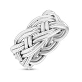 Rope Celtic Woven Knot Infinity Braided Style New Design Oxidized Band 925 Sterling Silver Thumb Ring 8mm(0.31)