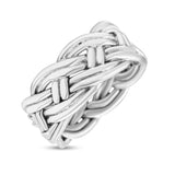 Eternity Rope Celtic Woven Knot Infinity Braided Style Ring Design Oxidized Band Solid 925 Sterling Silver Thumb Ring (8mm)