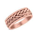 Braided Style Celtic Eternity Ring Spinner Style Oxidized Band Solid 925 Sterling Silver Thumb Ring (7mm)