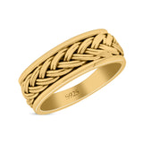 Braided Celtic New Design Spinner Style Oxidized Band Solid 925 Sterling Silver Thumb Ring 7mm(0.27)