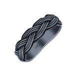 Braided Trending Modern Thick Celtic Woven Design Oxidized Band Solid 925 Sterling Silver Thumb Ring 5mm(0.19)