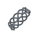 Braided Style Full Eternity Infinity Ring Oxidized Band Solid 925 Sterling Silver 7mm