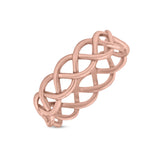 Celtic Braided Band Infinity Knot Ring Solid 925 Sterling Silver Thumb Ring (7mm)