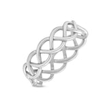 Braided Style Full Eternity Infinity Ring Oxidized Band Solid 925 Sterling Silver 7mm