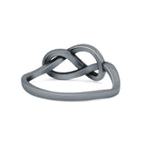 Plain Classical Celtic Love Knot Ring Oxidized Band Solid 925 Sterling Silver Thumb Ring (8mm)