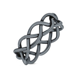 Celtic Knot Infinity Braided Style New Design Oxidized Band Solid 925 Sterling Silver Thumb Ring 5mm