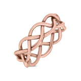 Celtic Knot Infinity Braided Style New Design Oxidized Band Solid 925 Sterling Silver Thumb Ring 5mm