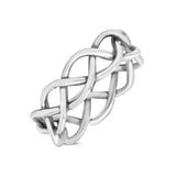 Celtic Knot Infinity Braided Style New Design Oxidized Band Solid 925 Sterling Silver Thumb Ring 5mm