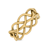 Celtic Knot Infinity Braided Style New Design Oxidized Band Solid 925 Sterling Silver Thumb Ring 5mm