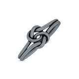 Intertwined Celtic Infinity Knot Heart Ring Oxidized Band Solid 925 Sterling Silver Thumb Ring 7mm