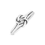 Intertwined Celtic Infinity Knot Heart Ring Oxidized Band Solid 925 Sterling Silver Thumb Ring 7mm