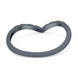 V Shape Ring Oxidized Band Solid 925 Sterling Silver Thumb Ring (7mm)