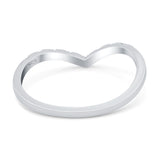 V Shape Ring Oxidized Band Solid 925 Sterling Silver Thumb Ring (7mm)