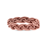 Intricate Weave Braided Knot Promise Rope Ring Band Solid 925 Sterling Silver Thumb Ring (5mm)