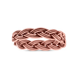 Intricate Weave Braided Knot Promise Oxidized Rope Band New Design Solid 925 Sterling Silver Thumb Ring 5mm
