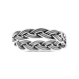 Intricate Weave Braided Knot Promise Oxidized Rope Band New Design Solid 925 Sterling Silver Thumb Ring 5mm