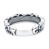 Elephants Ring Oxidized Band Solid 925 Sterling Silver (5mm)