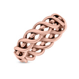 Infinity Twisted Rope Style Braided Oxidized Band Solid 925 Sterling Silver Thumb Ring 5mm