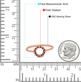 Circle Ring Oxidized Band Solid 925 Sterling Silver (8mm)