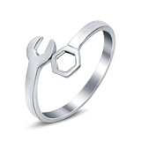 Mechanical Wrench Band Plain Ring 925 Sterling Silver