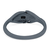 Feather Ring Oxidized Band Solid 925 Sterling Silver Thumb Ring (7mm)