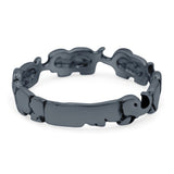Elephants Ring Oxidized Band Solid 925 Sterling Silver Thumb Ring (4mm)