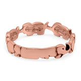 Elephants Ring Oxidized Band Solid 925 Sterling Silver Thumb Ring (4mm)