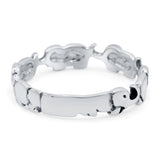 Elephants Ring Oxidized Band Solid 925 Sterling Silver Thumb Ring (4mm)