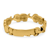 Elephants Ring Oxidized Band Solid 925 Sterling Silver Thumb Ring (4mm)