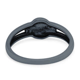 Smiling Sun Ring Oxidized Band Solid 925 Sterling Silver Thumb Ring (7mm)