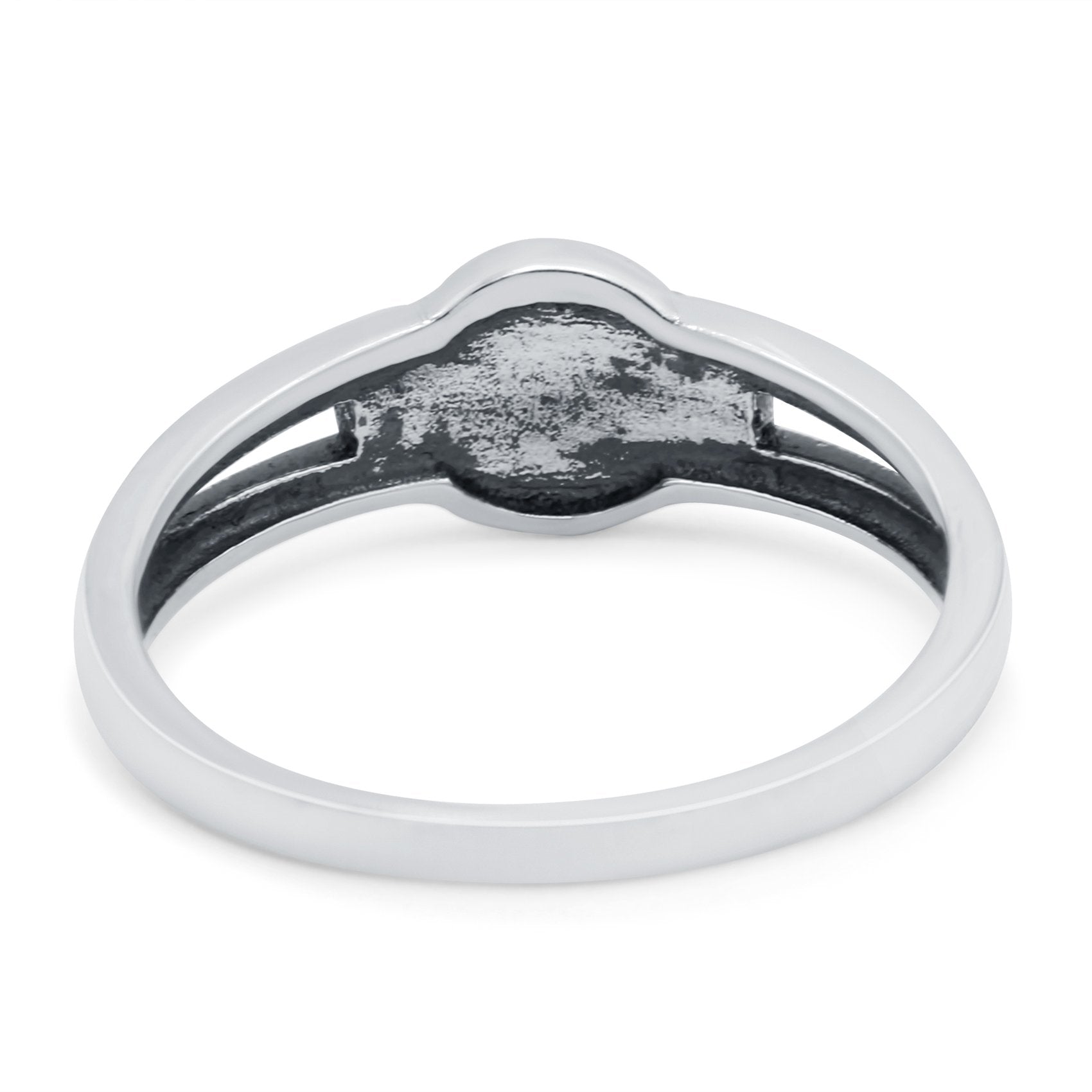 Smiling Sun Ring Oxidized Band Solid 925 Sterling Silver Thumb Ring (7mm)