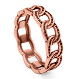 Chain Ring Oxidized Band Solid 925 Sterling Silver Thumb Ring (6mm)