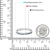 Heart Filigree Band Oxidized Ring Solid 925 Sterling Silver Thumb Ring (3mm)