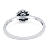 Bali Ring Oxidized Band Solid 925 Sterling Silver Thumb Ring (7mm)