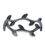 Vine Ring Oxidized Band Solid 925 Sterling Silver Thumb Ring (7mm)